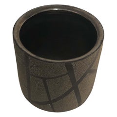 American Post-War Di Pasquale Grey Geometric Textured Vase