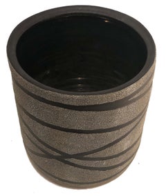 American Post-War Di Pasquale Grey Geometric Textured Vase