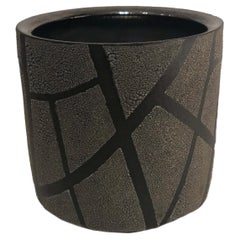 American Post-War Di Pasquale Grey Geometric Textured Vase