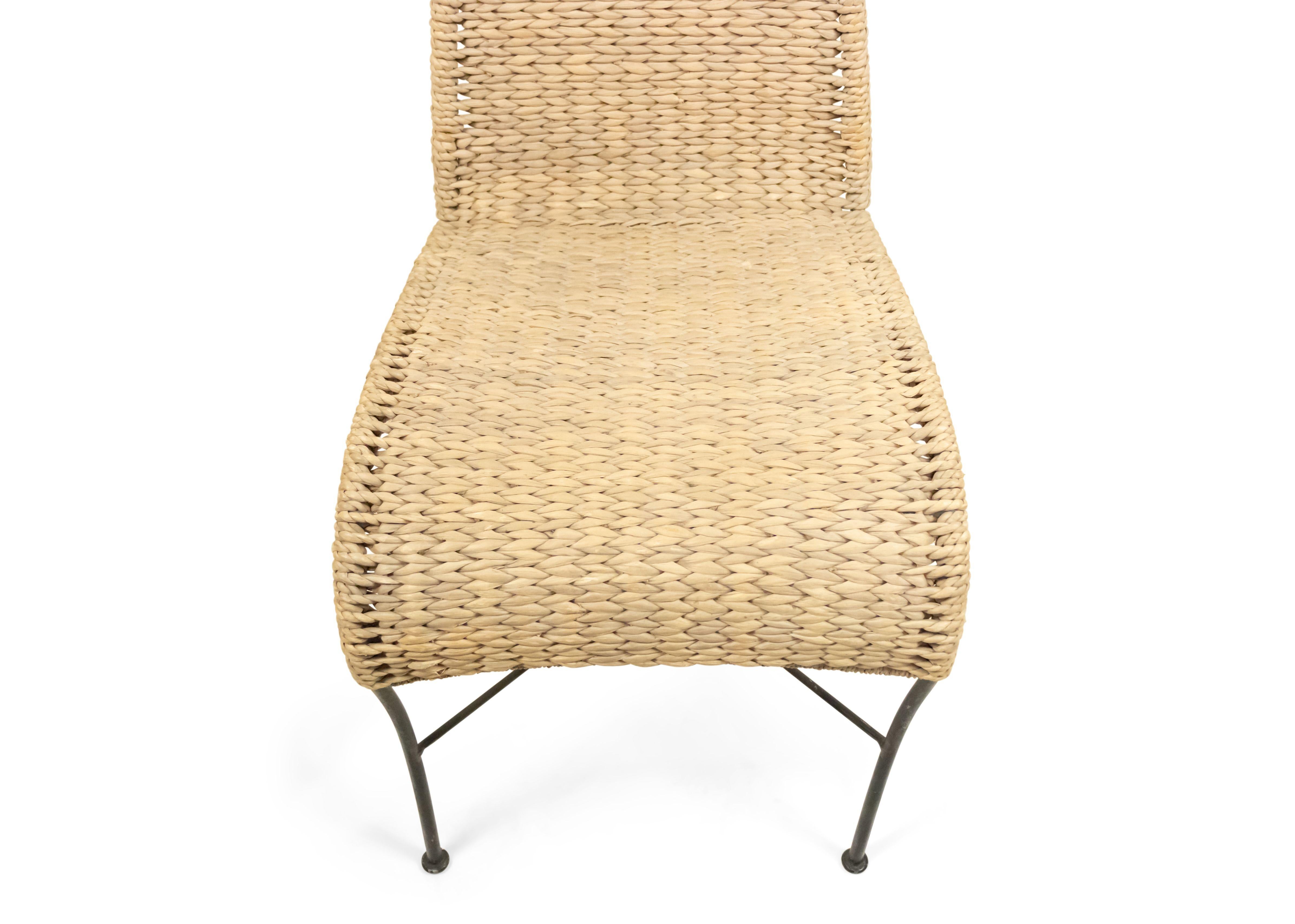 Art Deco American Post-War Rattan Side Chair For Sale