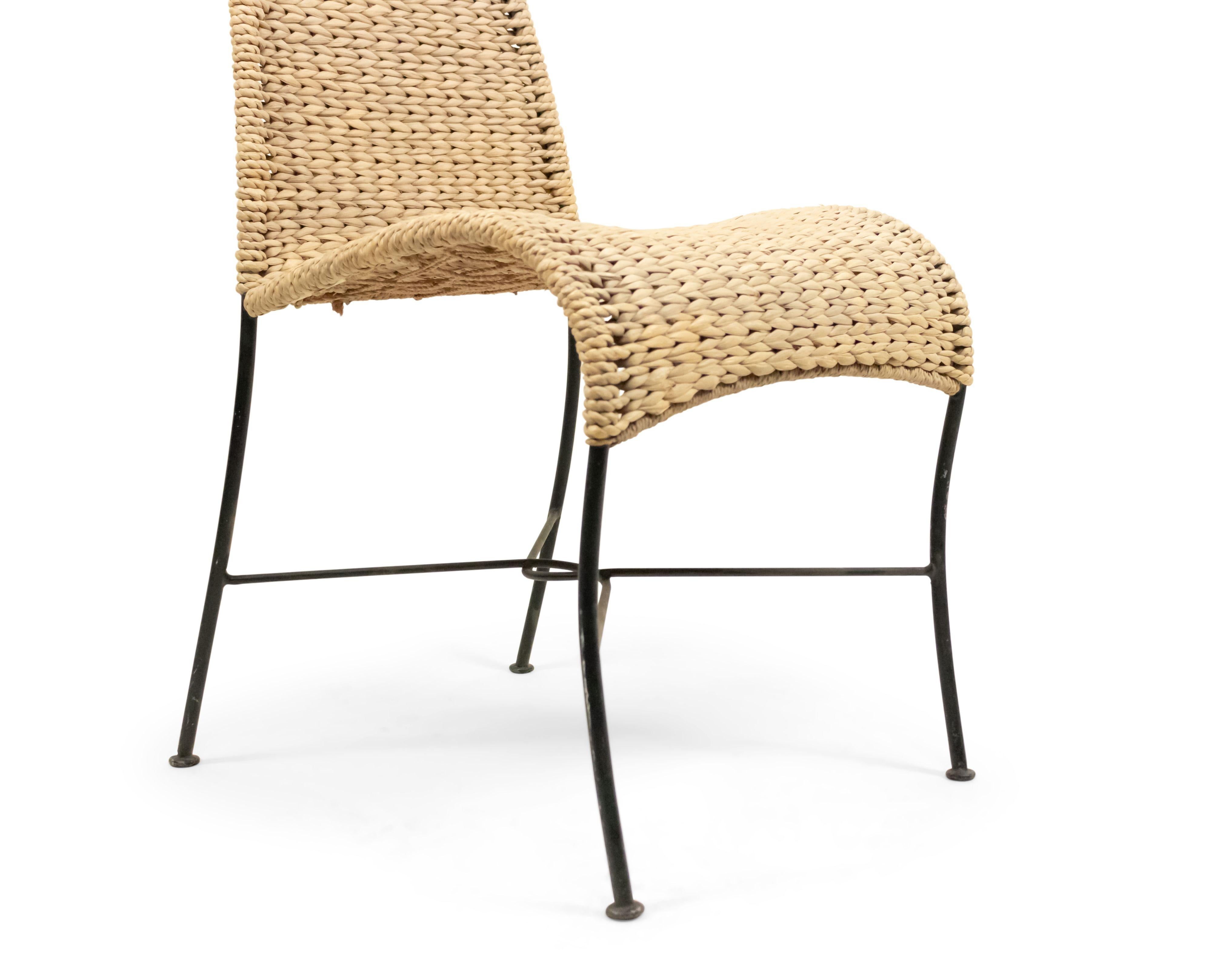 American Post-War Rattan Side Chair For Sale 1