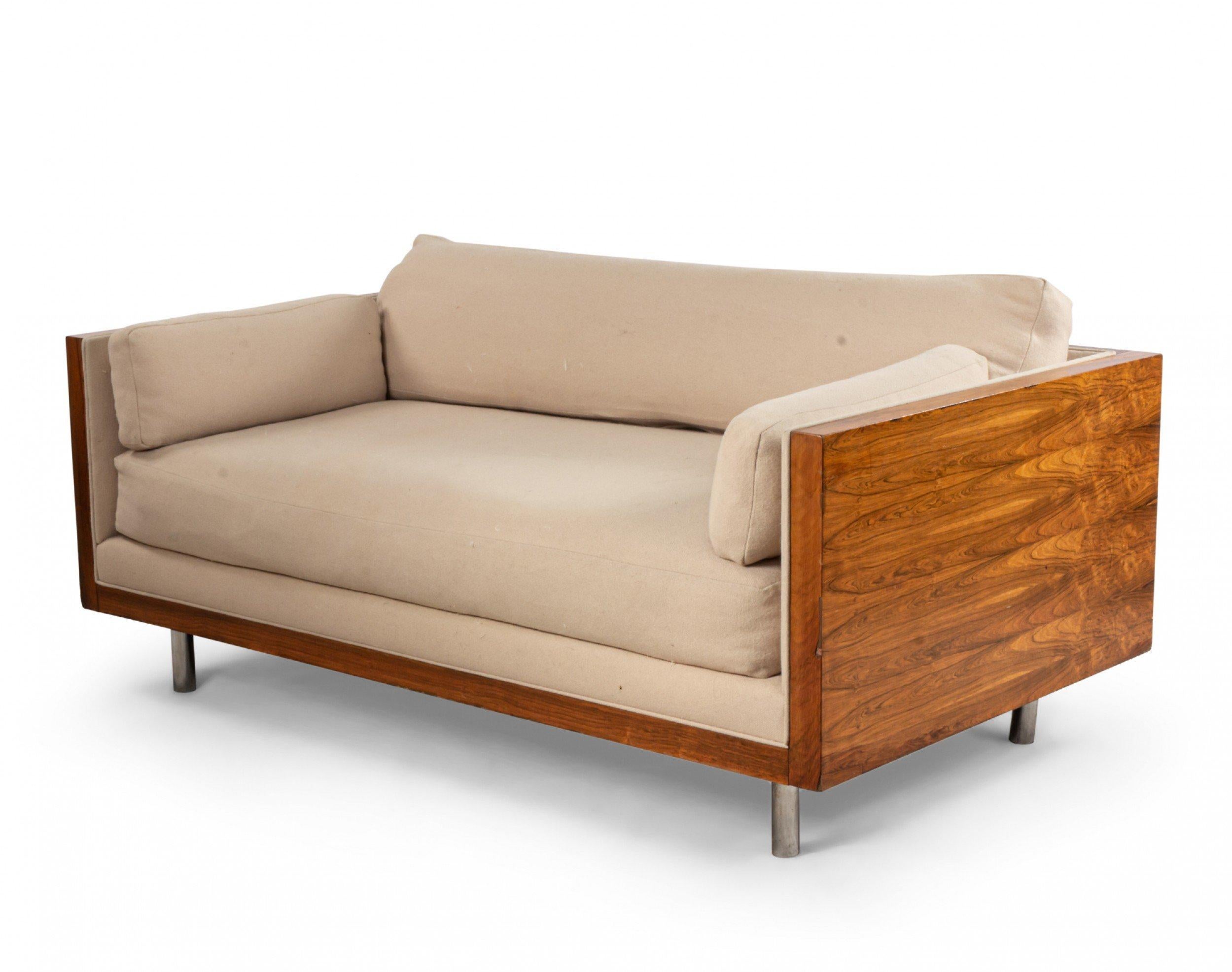 Modern American Post-War Rosewood Loveseat For Sale