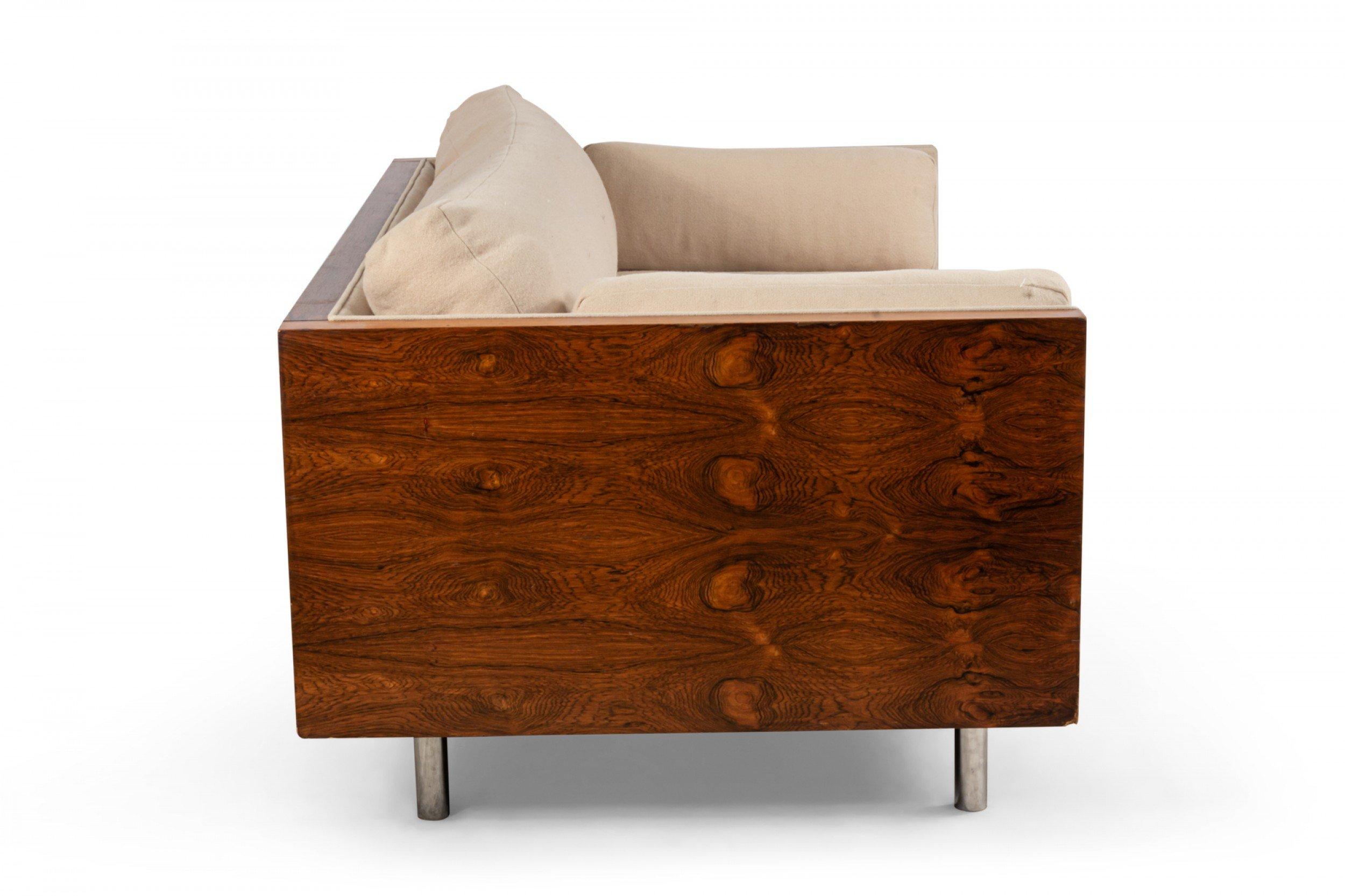 Hand-Crafted American Post-War Rosewood Loveseat For Sale