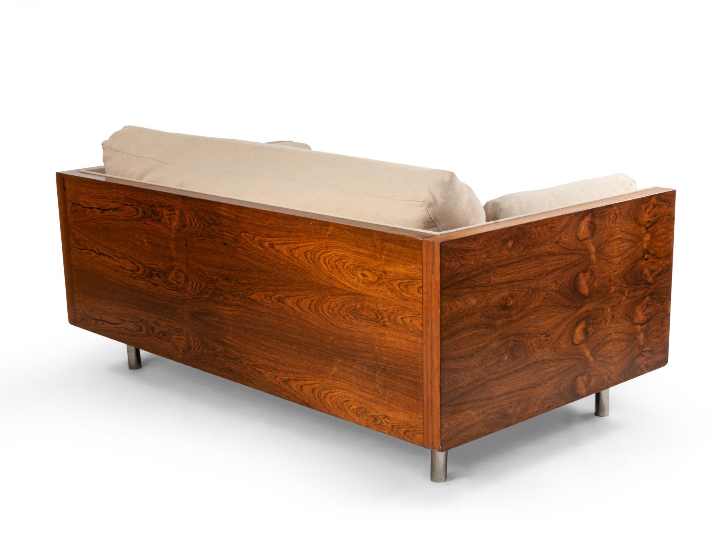American Post-War Rosewood Loveseat In Good Condition For Sale In Queens, NY