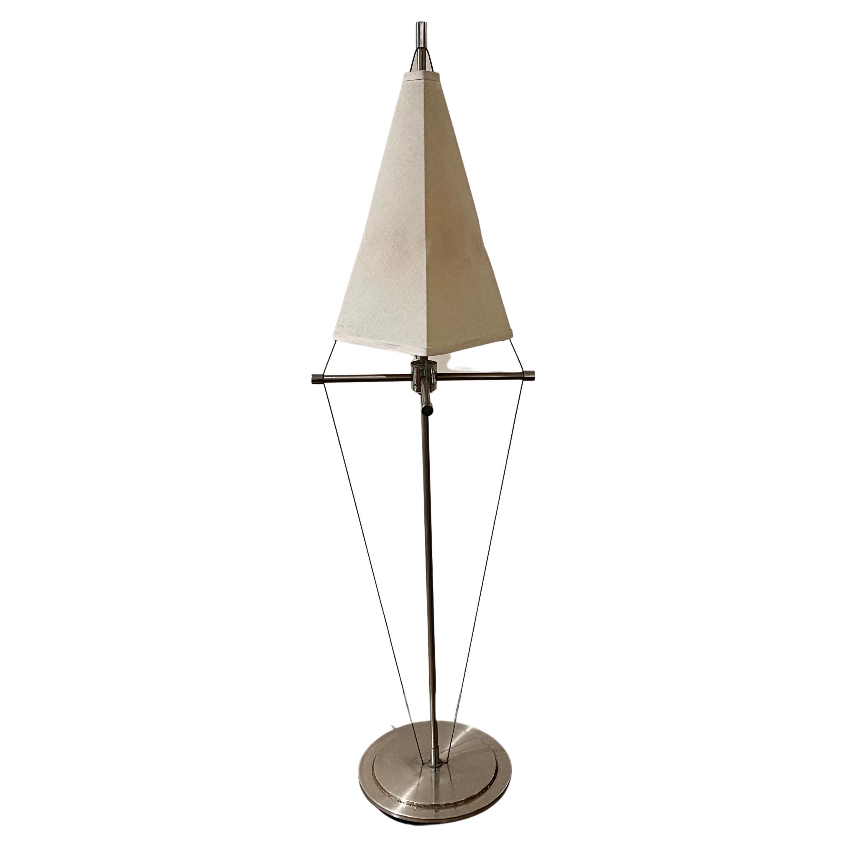 American Postmodern Brushed Stainless Steel Kite Lamp by Robert Sonneman
