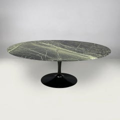 American postmodern green marble dining table Tulip Eero Saarinen Knoll, 1980s