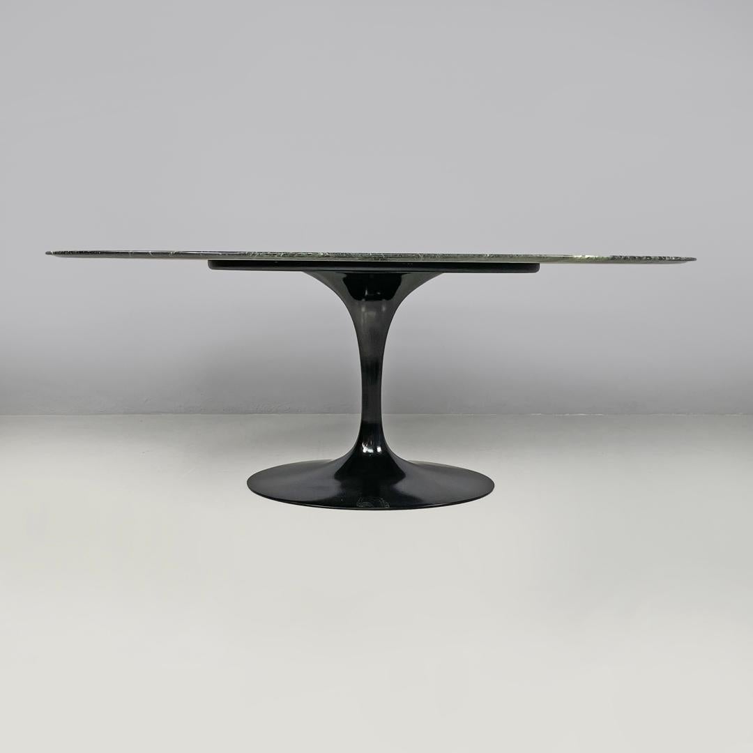 Amerikanischer postmoderner grüner Marmor-Esstisch Tulip Eero Saarinen Knoll, 1980er Jahre (Metall) im Angebot