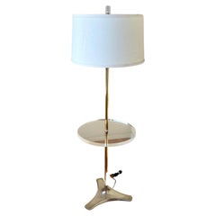 American Postmodern Lucite Brass & Chrome Table Lamp by Laurel Lighting Co.
