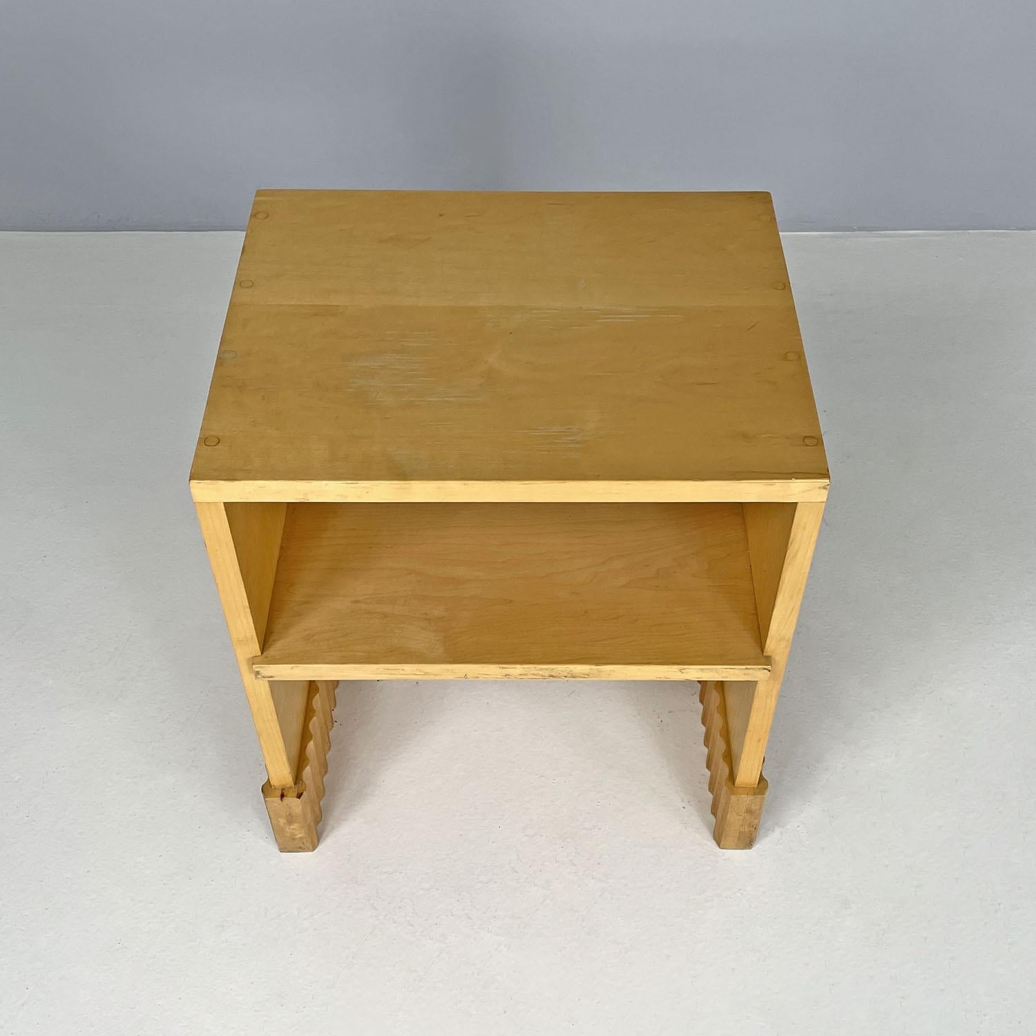Wood American postmodern rectangular wooden coffee table by AQQ, 1990s For Sale