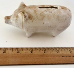 American Pottery Pig Bank, Circa 1880's