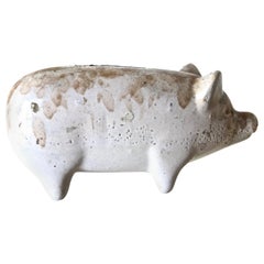 Antique American Pottery Pig Bank, Circa 1880's