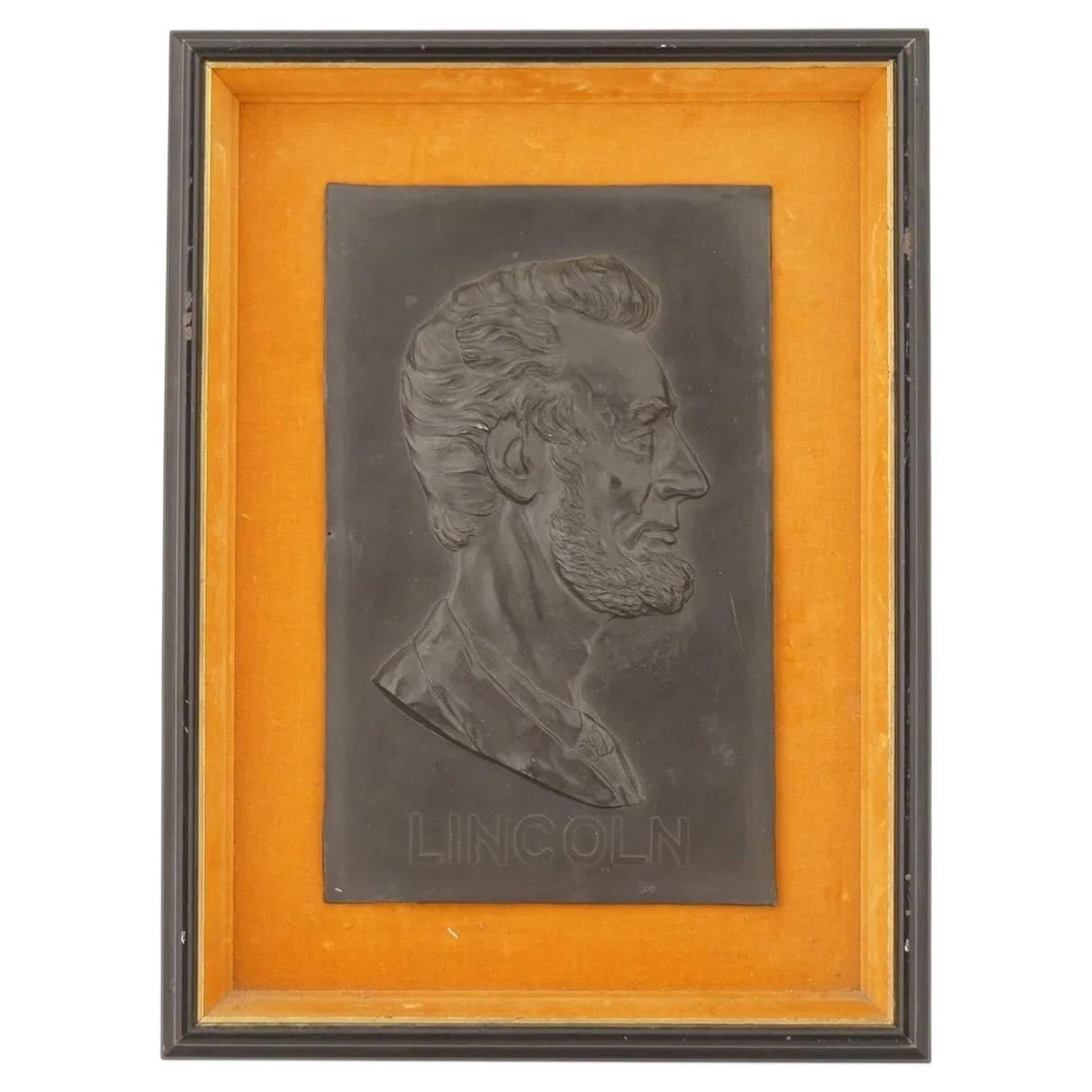 American President Abraham Lincoln Portrait Plaque, Framed