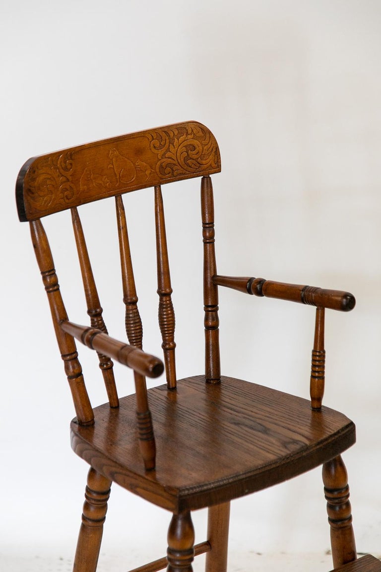 American Pressed Back High Chair For Sale at 1stDibs