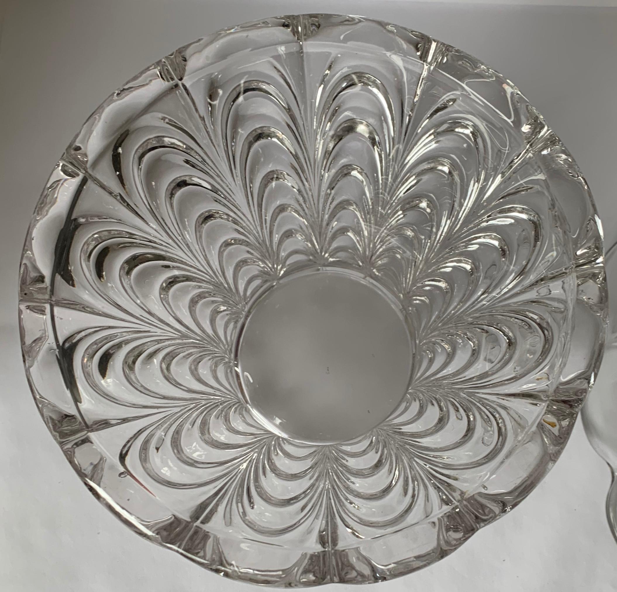 American Pressed Glass Peacock Pattern Punchbowl on Stand 5