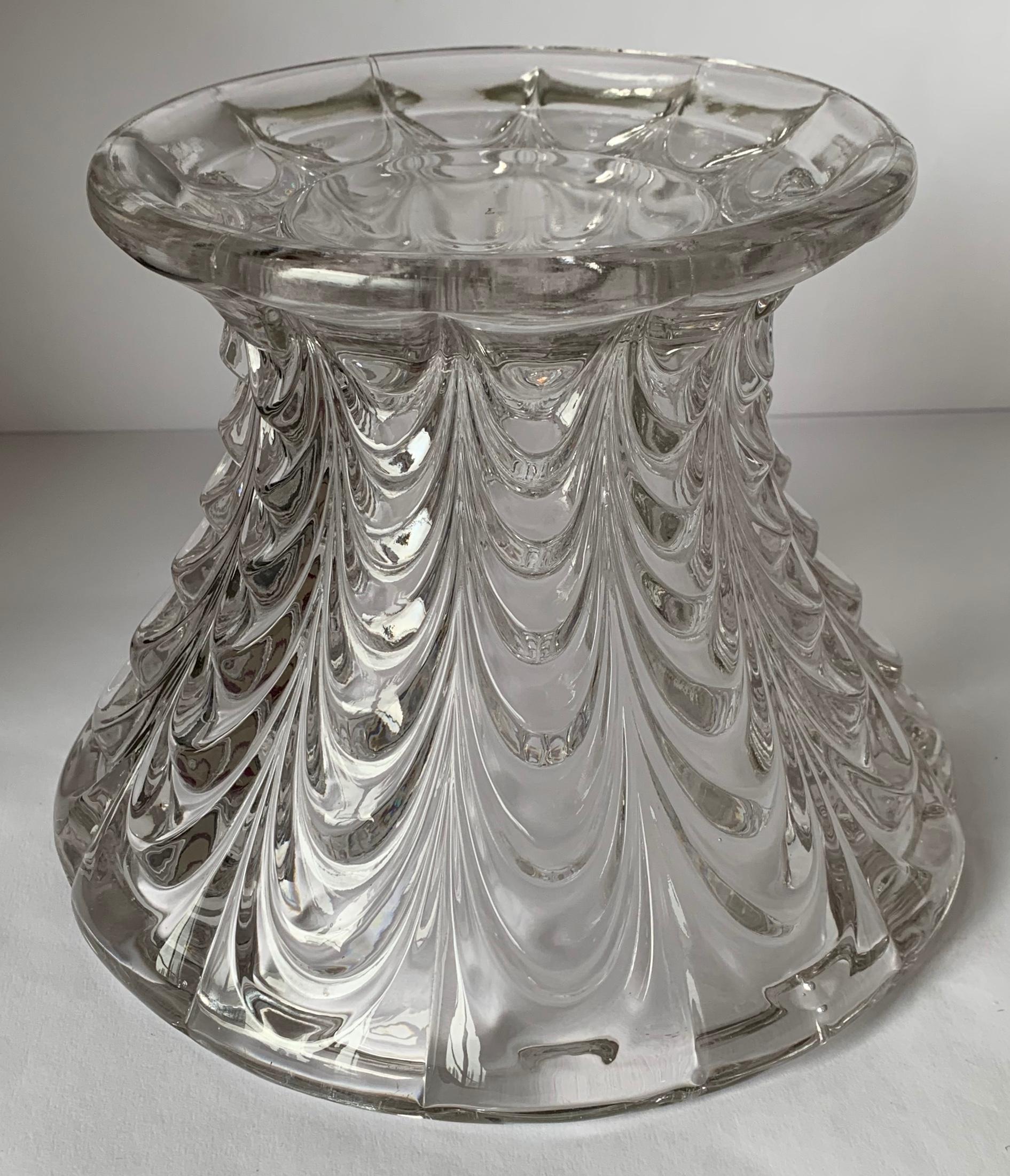 American Pressed Glass Peacock Pattern Punchbowl on Stand 6