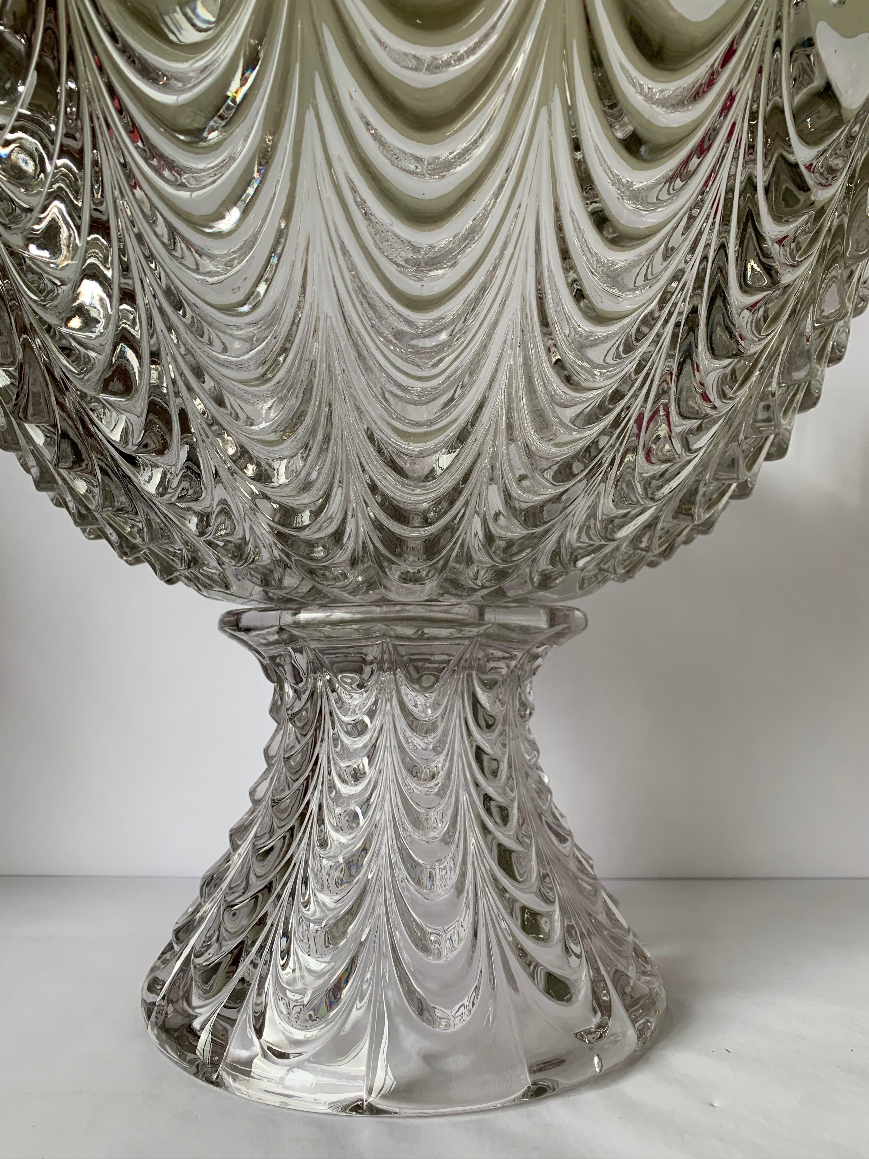 19th Century American Pressed Glass Peacock Pattern Punchbowl on Stand