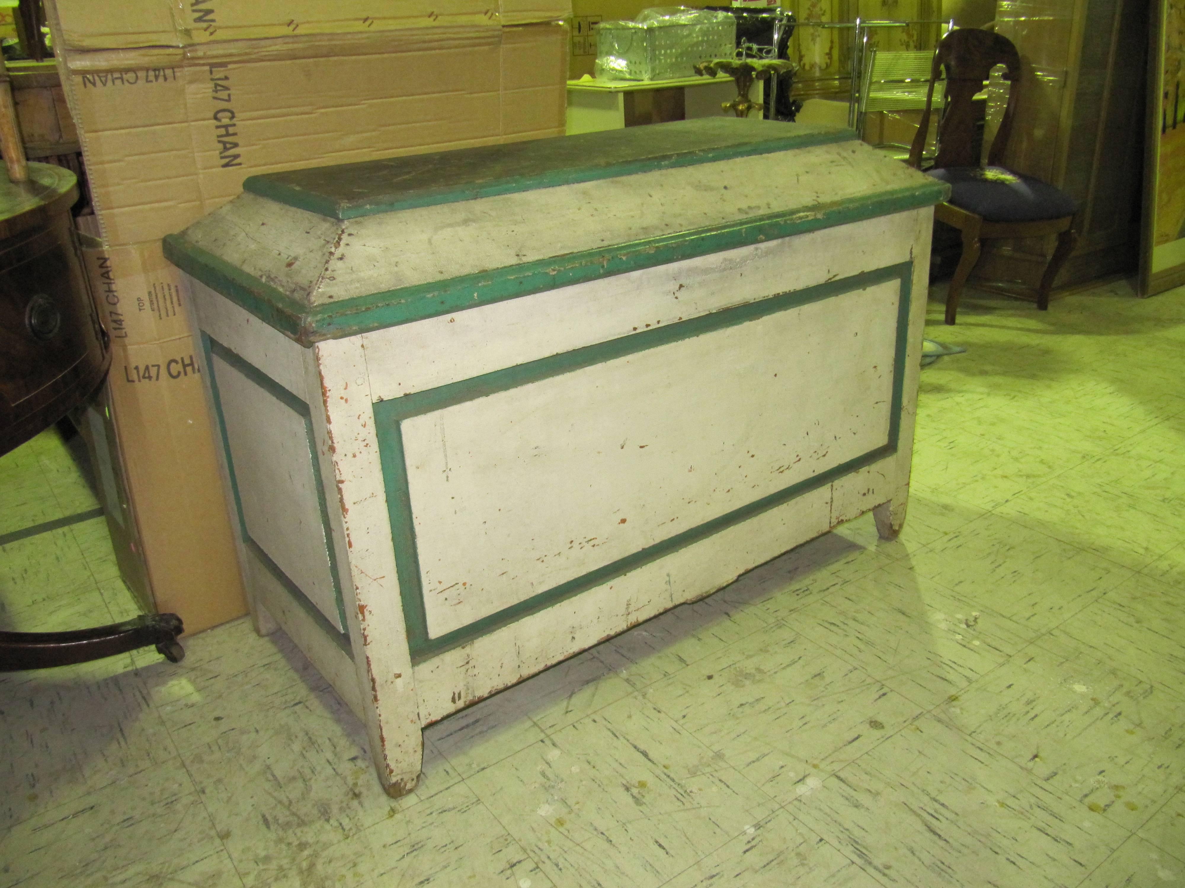 19th Century American Primitive Cabinet with Original Paint.  Great color and old patination.