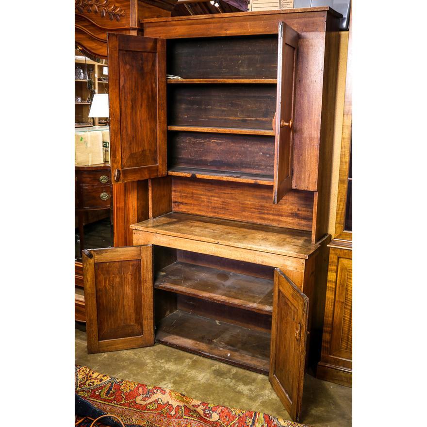 Hand-Crafted Antique American Primitive Cherry Hutch W/ Great Patina Early 19th Century For Sale