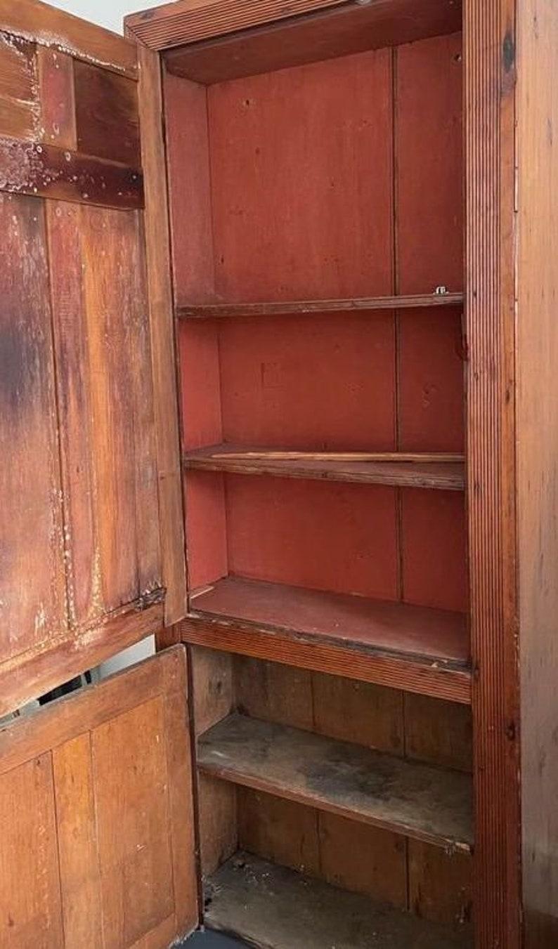 American Primitive Farmhouse One Door Cupboard Rustic Cabinet Antique Hutch 1