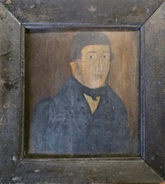 American Primitive Folk Art Portrait of a Gentleman