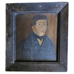 American Primitive Folk Art Portrait of a Gentleman