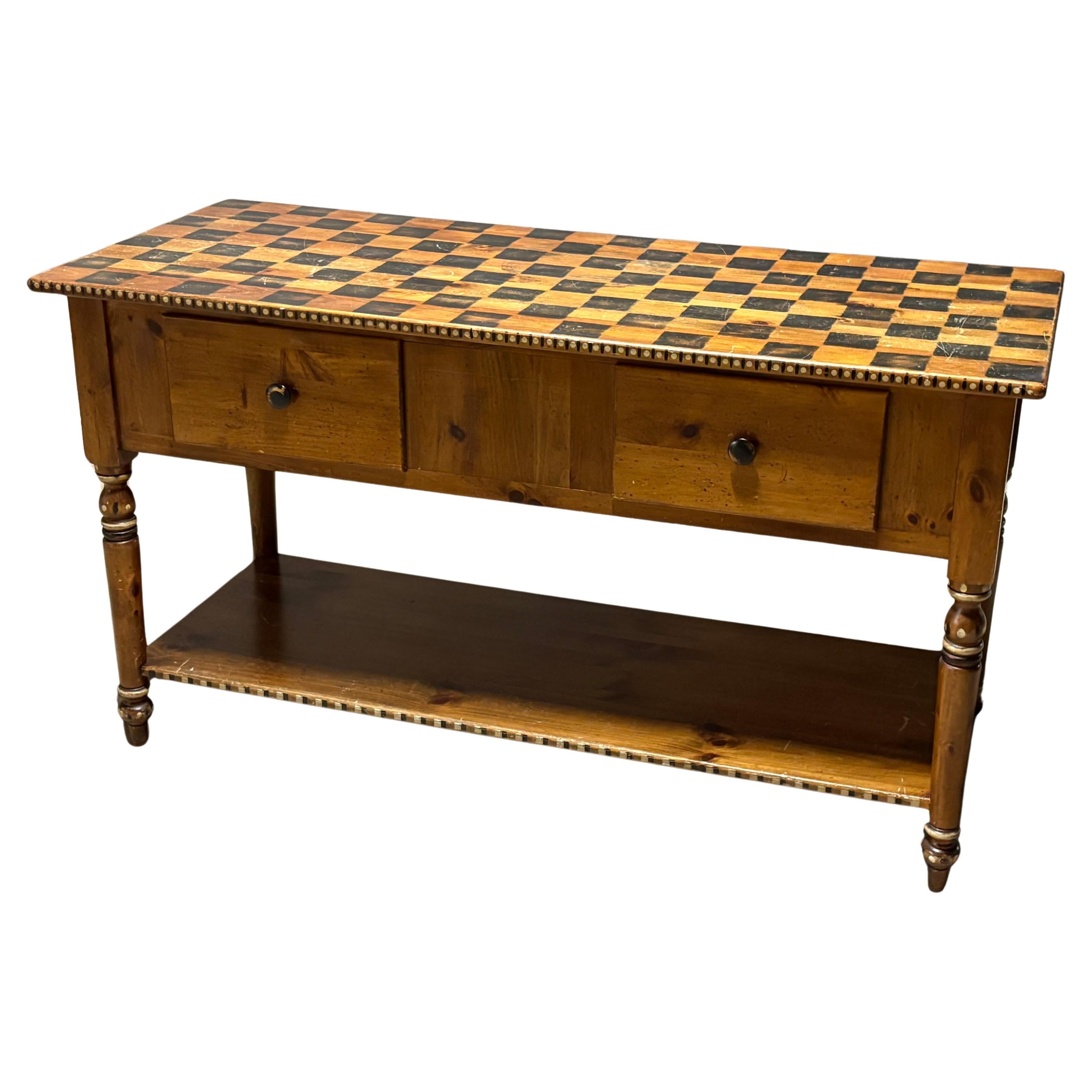 American Primitive Kitchen Island or Console For Sale