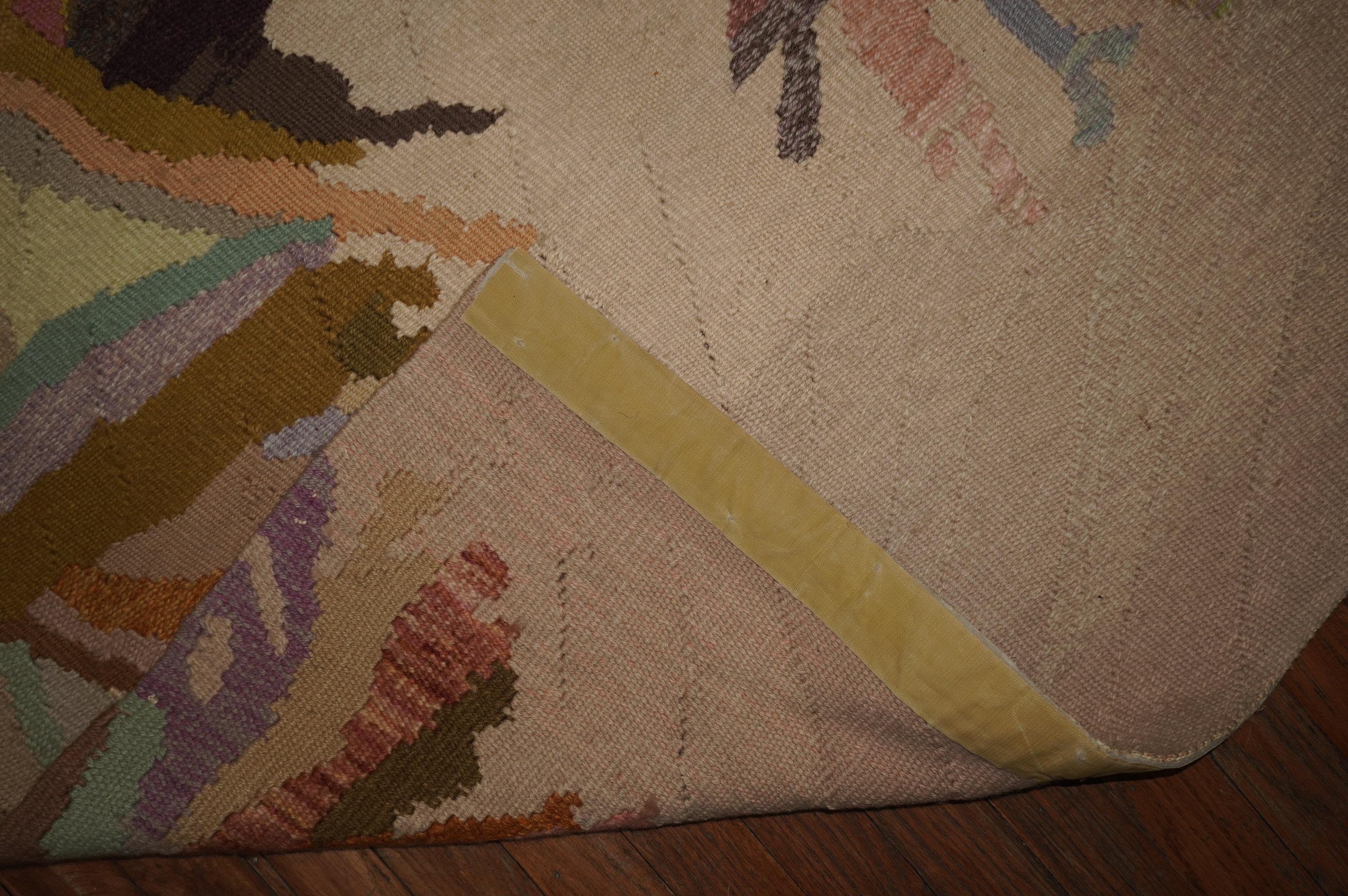 American Primitive Landscape Kilim Hand Knotted in 1986 In Good Condition In New York, NY