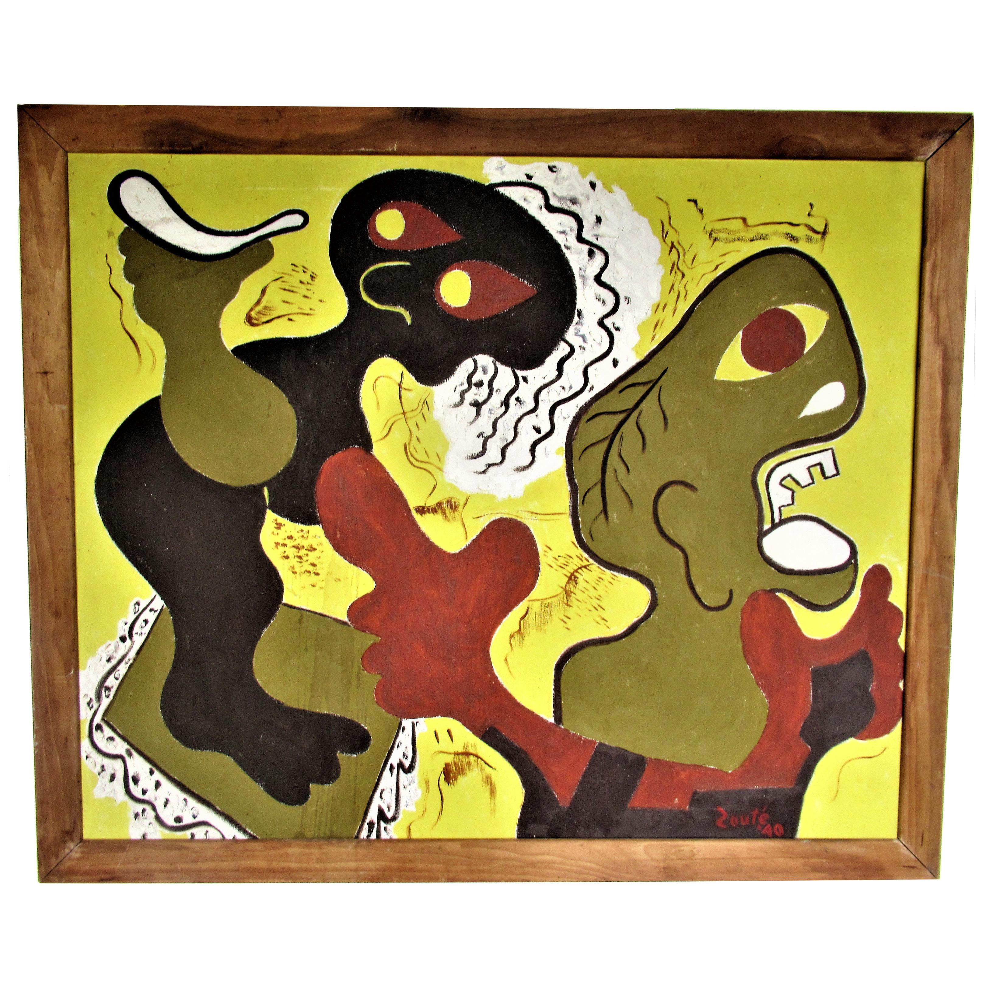 Pintura Outsider Art de Zoute, 1940