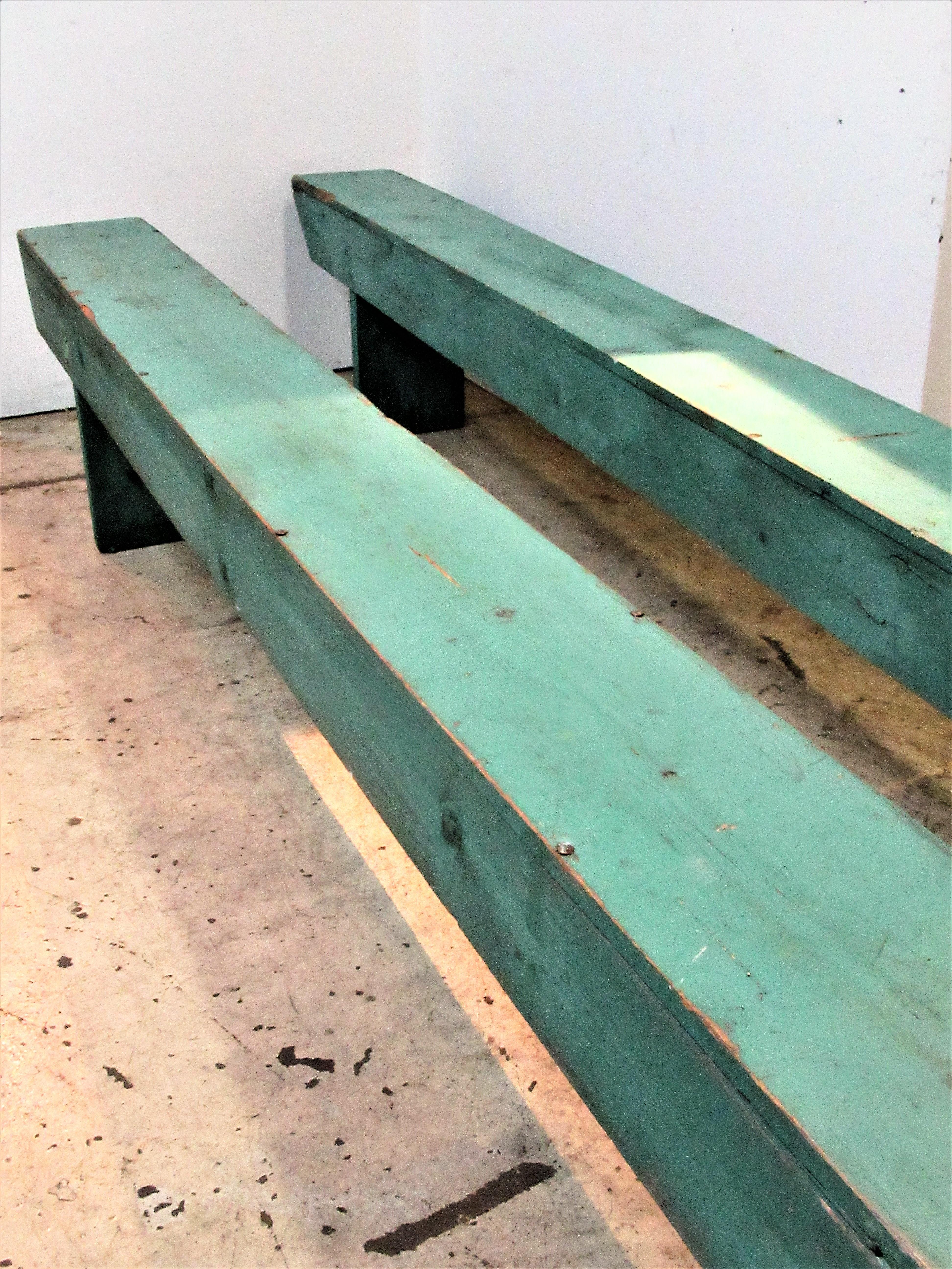 20th Century American Primitive Old Painted Long Benches