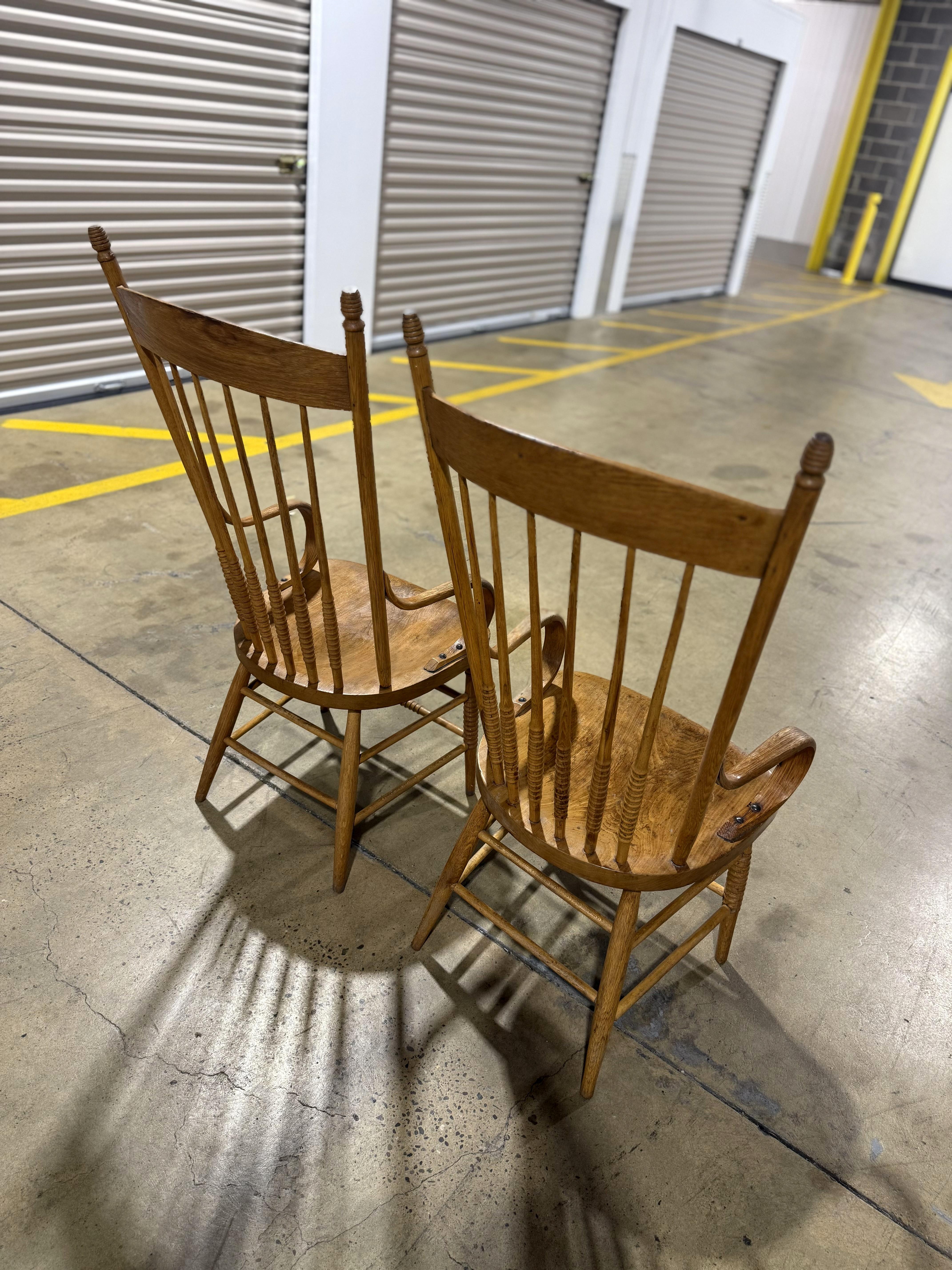 American Primitive Spindle Back Arm Chairs(Pair) im Angebot 4