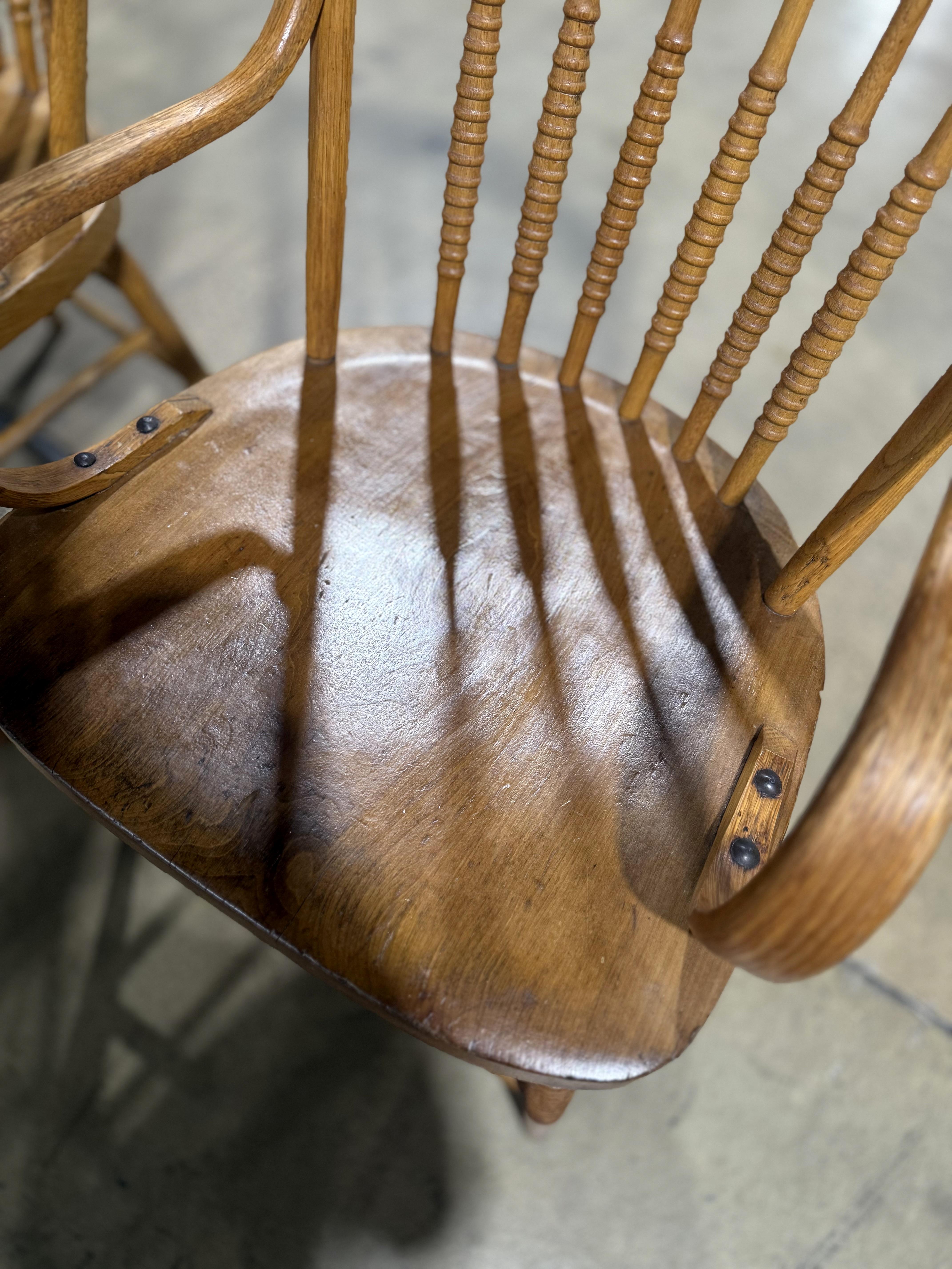 American Primitive Spindle Back Arm Chairs(Pair) im Angebot 7