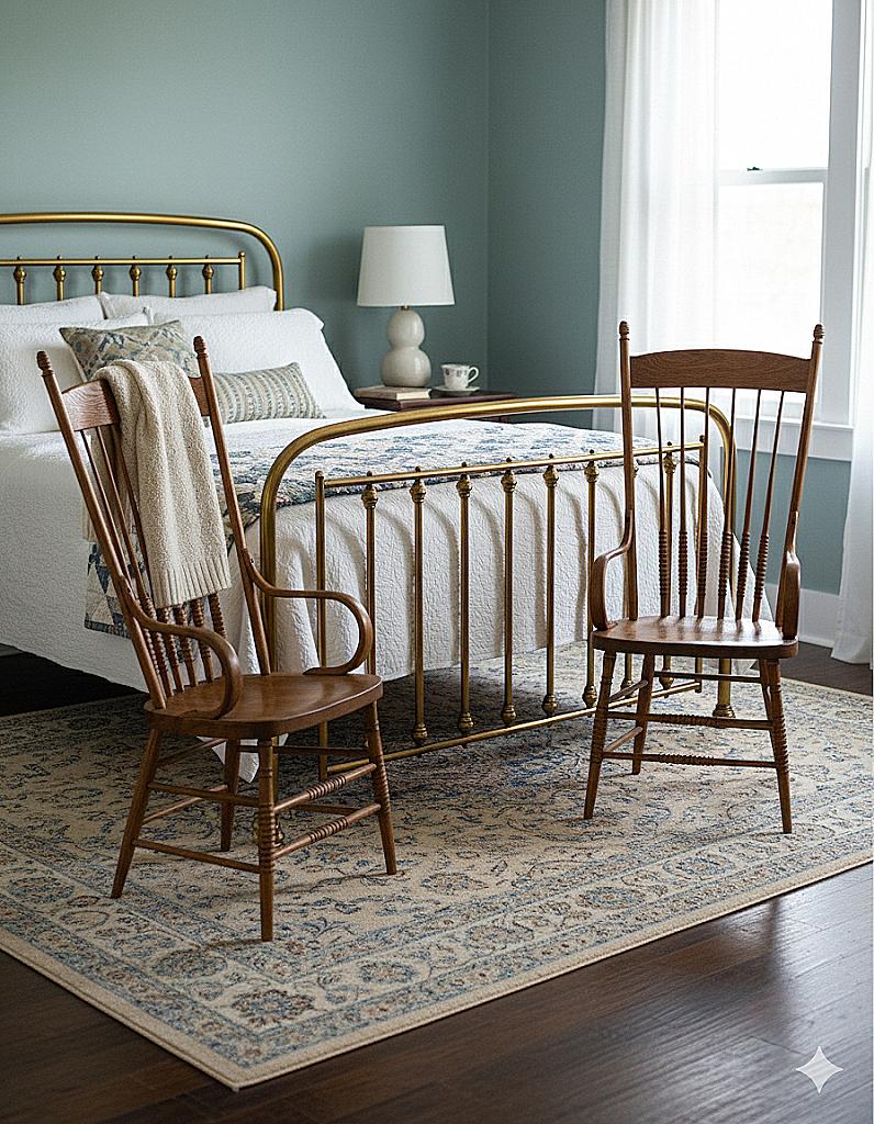 American Primitive Spindle Back Arm Chairs(Pair) im Angebot 10