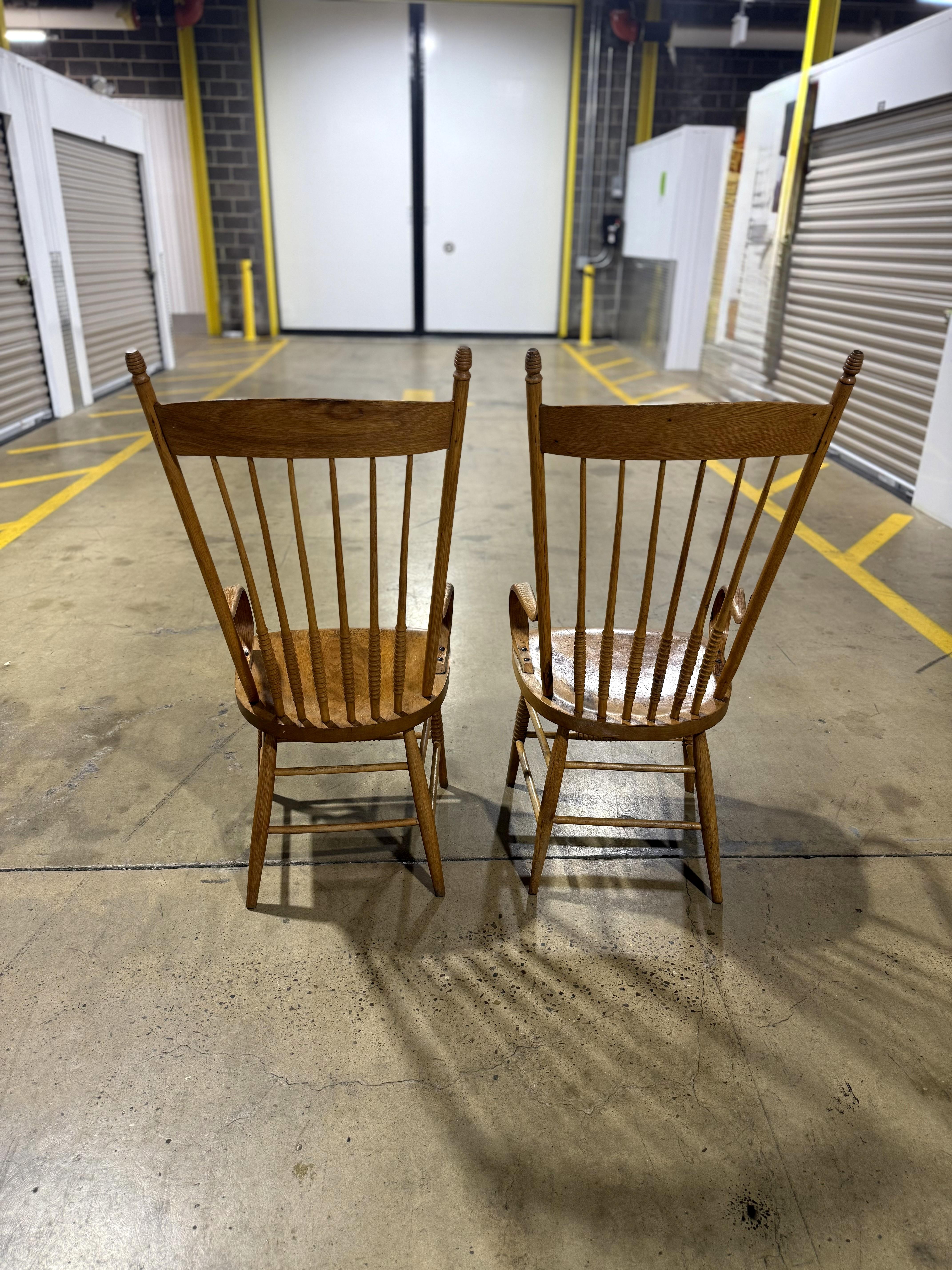 American Primitive Spindle Back Arm Chairs(Pair) im Angebot 3