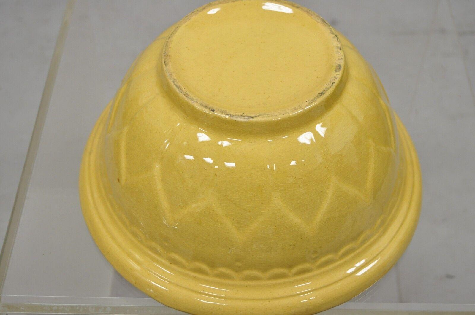 American Provincial Country Primitive Yellow Pottery Ceramic Wash Basin Bowl For Sale 4