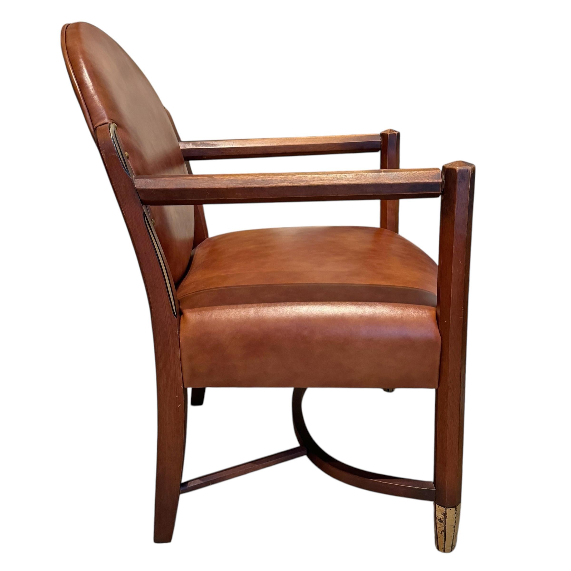 Sillón American Pueblo Deco mediados del siglo XX en venta