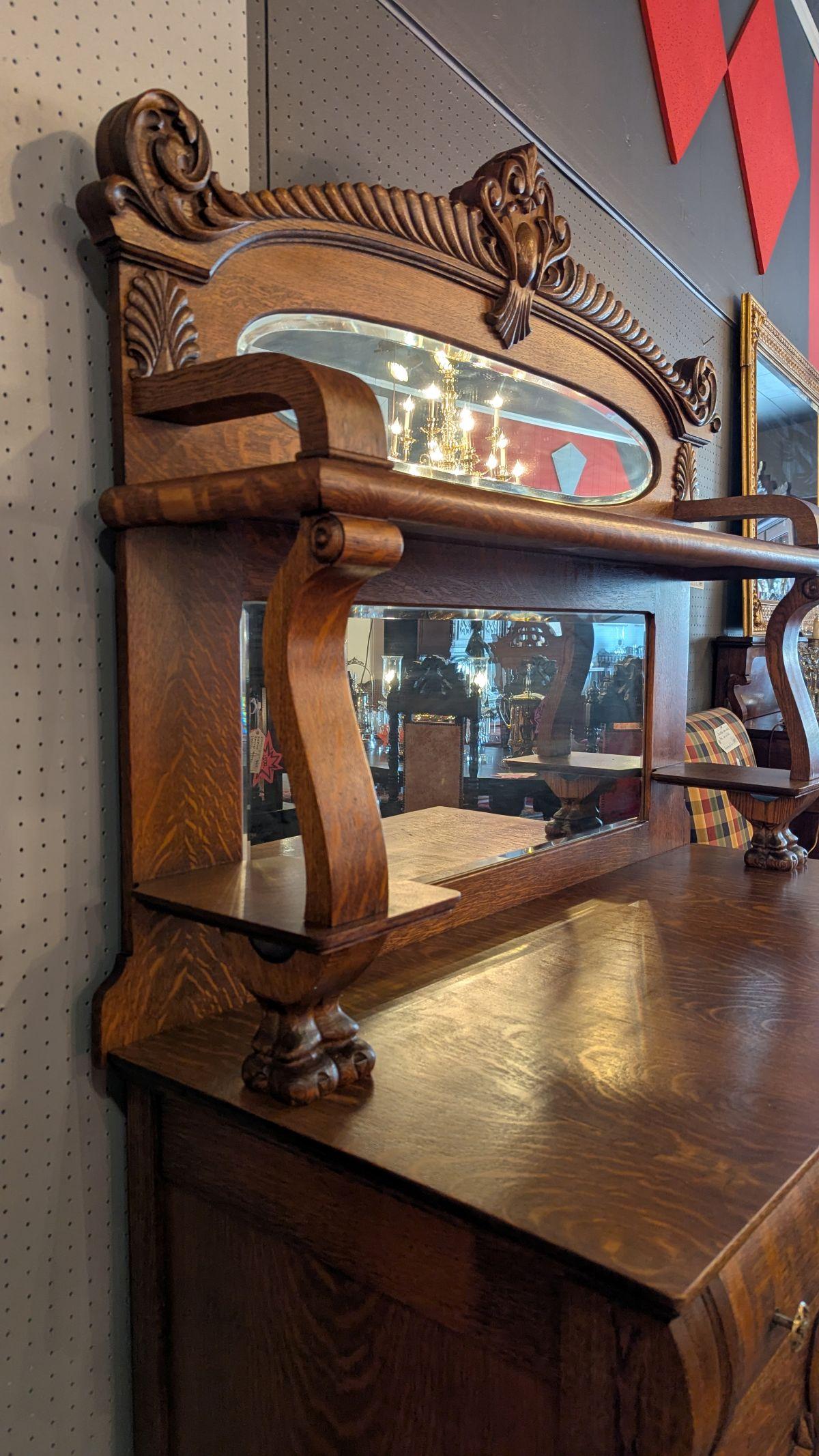 American Quarter Sawn Oak Sideboard Cabinet For Sale 7