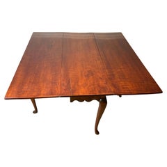 American Queen Anne Curly Maple Drop Leaf Table
