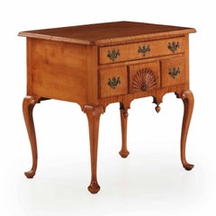 American Queen Anne Style Antique Tiger Maple Chest of Drawers Lowboy