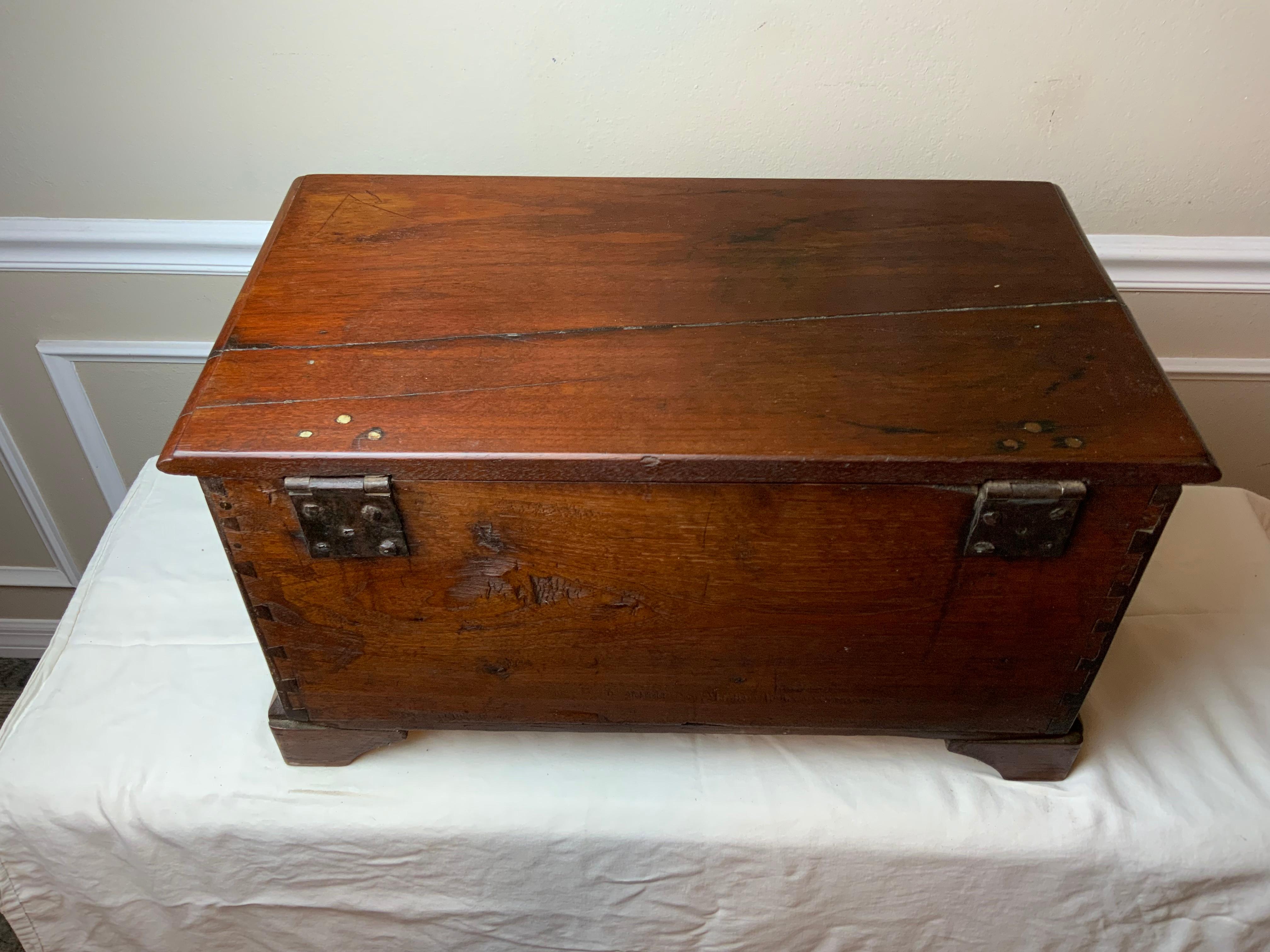 American Colonial American Queen Anne Walnut Child’s Blanket Chest