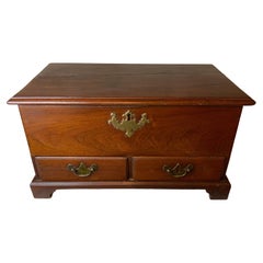 Antique American Queen Anne Walnut Child’s Blanket Chest