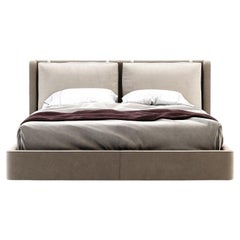 Modern Queen Bed by Unknown Creator, Hand-Crafted Velvet, Europe
