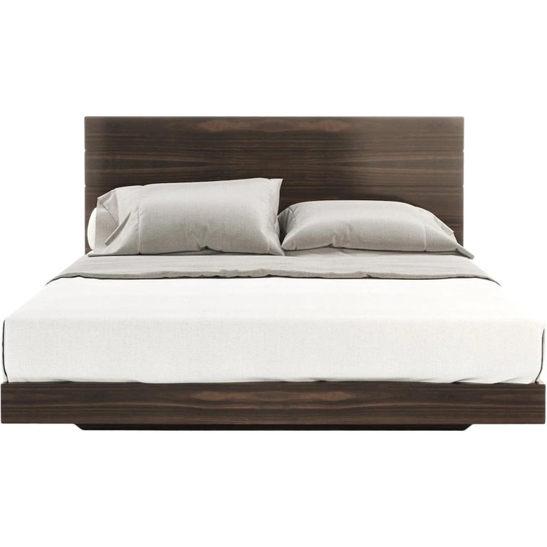 American Queen Size Bed Featuring a Wood Veneer Headboard For Sale at 1stDibs