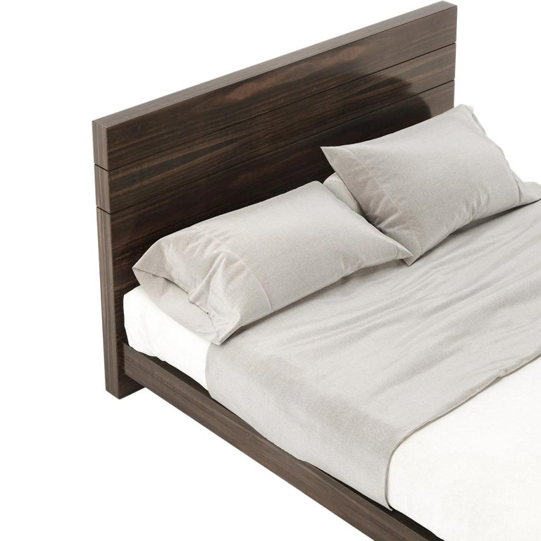 American Queen Size Bed Featuring a Wood Veneer Headboard For Sale at