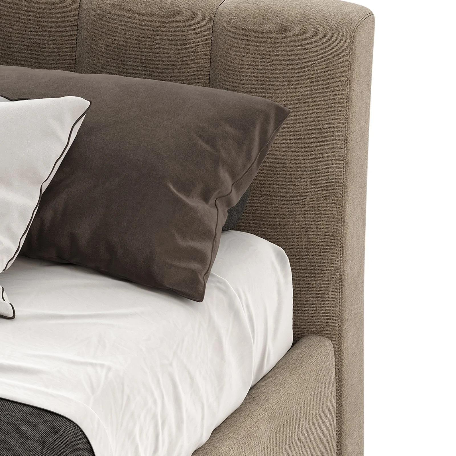 American Queen Size Bed Fully Upholstered Headboard For Sale at 1stDibs