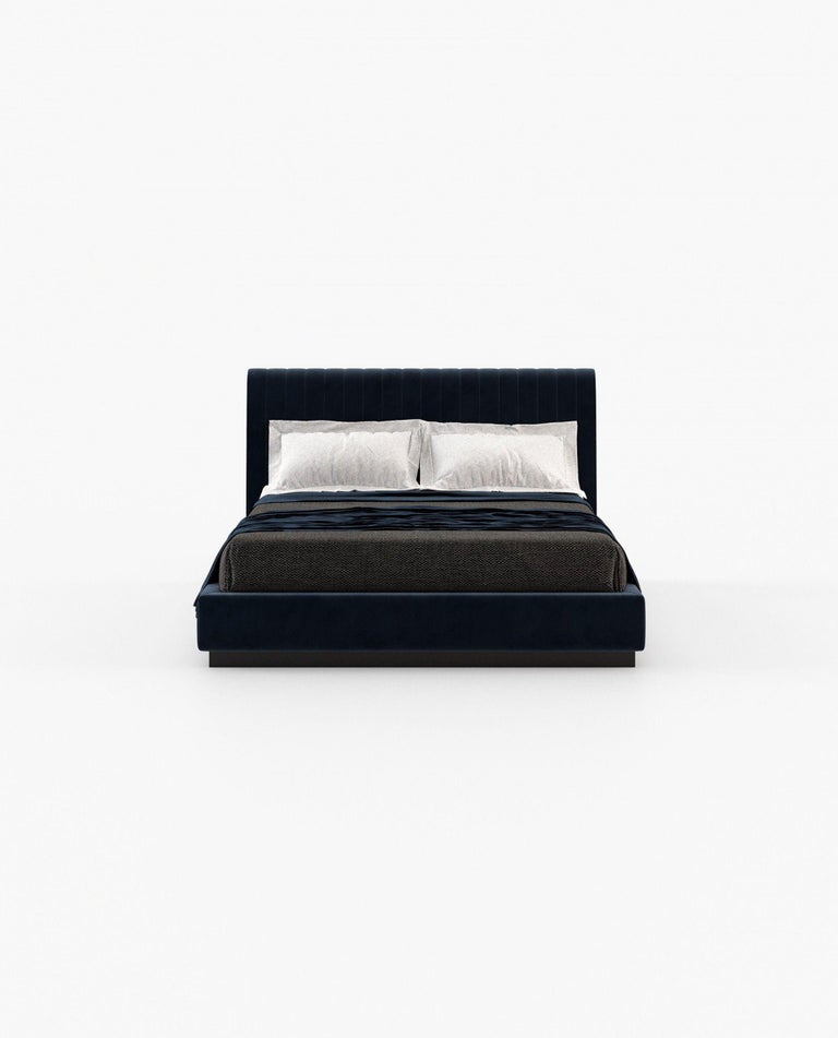 American Queen Size Bed in Custom Velvet Color For Sale at 1stDibs
