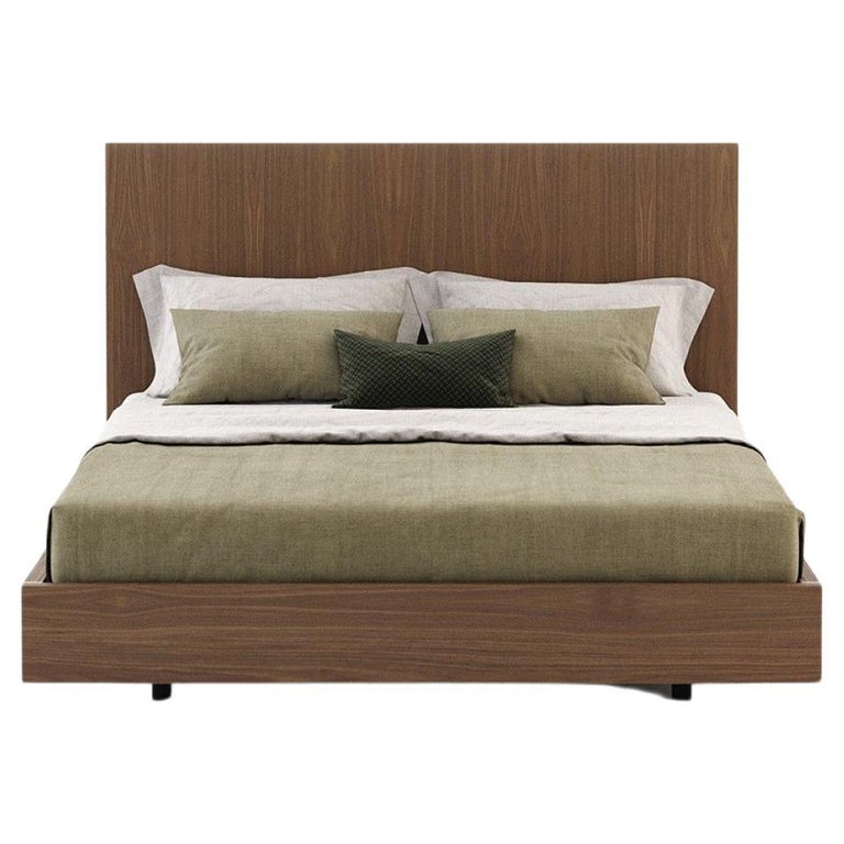 American Queen Size Bed in Matte Lacquer or Wood Veneer For Sale at 1stDibs