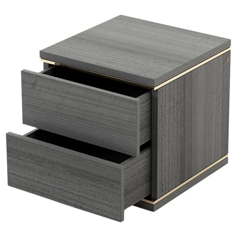 American Queen Size Bed with Oversized Headboard in Wood Veneer and