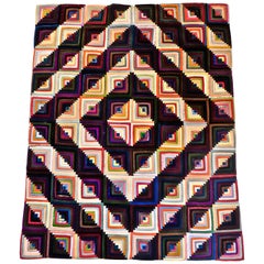 American Quilt, "Log Cabin" Pattern, circa 1920s