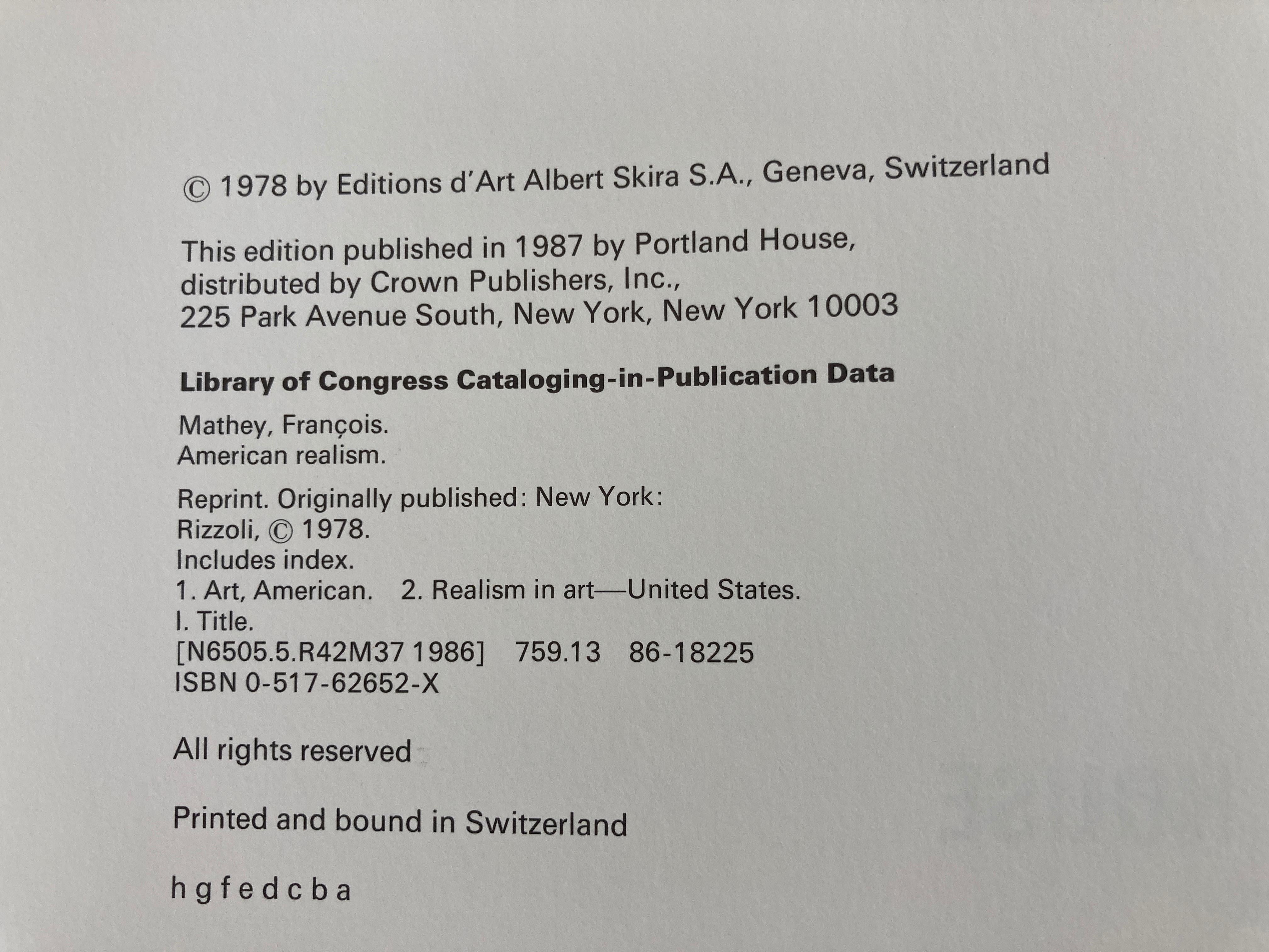 American Realism A Pictorial Survey from the Early 18th Century to the 1970s In Good Condition For Sale In North Hollywood, CA