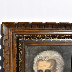 Framed Portrait Painting of a Man with Beard by American Artist Genie Brock